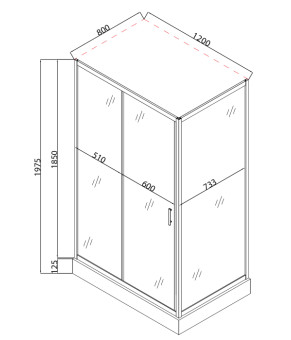 Душевая кабина с низким поддоном mixxus HARD SCT01-120x80x198-TR CHROME прозрачное стекло 5мм (MI6910)