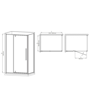 Душова кабіна без піддону Mixxus Premium BEVEL SC01-120x80x195-TR Black прозоре скло 6мм (MI6872)