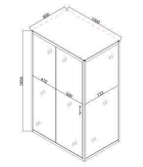 Душевая кабина mixxus HARD SC 01-100x80x185-TR CHROME прозрачное стекло (MI6911)