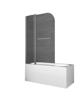 Стеклянная шторка на ванну Koer SR BS04 95x140см Графит (KR5404)
