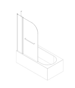 Стеклянная шторка на ванну Koer SR BS04 95x140см Графит (KR5404)