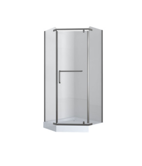 Душевая кабина с низким поддоном Mixxus LINES SCT01-90X90X198-TR GRAPHITE прозрачное стекло 6мм (MI6914)