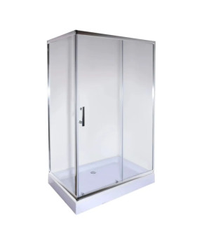 Душевая кабина с низким поддоном mixxus HARD SCT01-100x90x198-TR CHROME прозрачное стекло 5мм (MI6909)