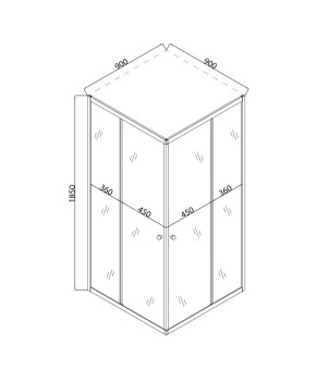 Душевая кабина mixxus CUBIC  (90*90 см) SC01-90x90x185-TR GRAPHITE прозрачное стекло (MI6907)