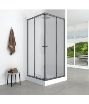 Душевая кабина mixxus CUBIC  (90*90 см) SC01-90x90x185-TR GRAPHITE прозрачное стекло (MI6907)