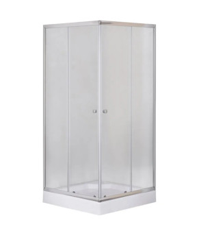 Душевая кабина с низким поддоном Mixxus CUBIC SCT01-90x90x195-FB CHROME матовое стекло 4мм (MI6903)