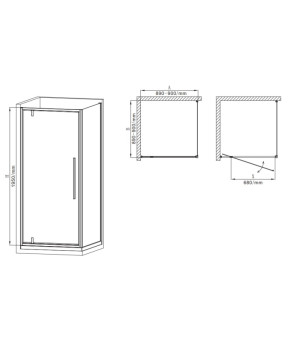 Душова кабіна без піддону Mixxus Premium BEVEL SC01-90x90x195-TR Black прозоре скло 6мм (MI6864)