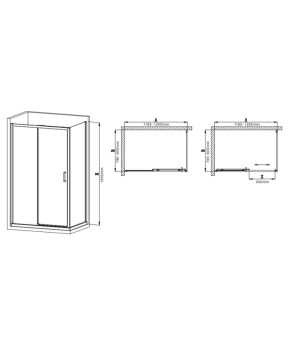 Душова кабіна без піддону Mixxus Premium DIVERSE SC03-120x80x195-TR Chrome прозоре скло 6мм (MI6867