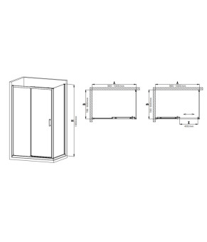 Душевая кабина Mixxus Premium DIVERSE (100*80 см) SC03-100x80x195-TR Black (MI6866)