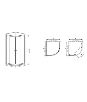 Душевая кабина без поддона Mixxus Premium (90*90 см) DIVERSE SC02-90x90x195-TR CHROME (MI6859)