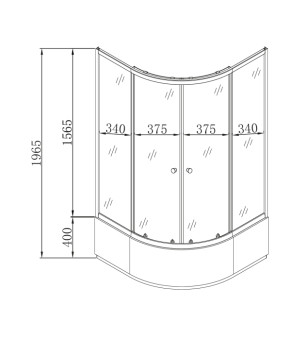 Душевая кабина с высоким поддоном Mixxus PLAIN (90*90 см) SCT01-90x90x195-GR SATIN серое тонированное стекло (MI6895)