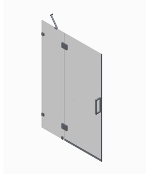 Двери в нишу Koer SR SD04-100x200-TR-01 прозрачное стекло Easy Clean 10мм, хром (KR5386)