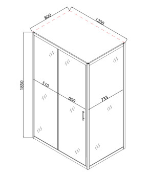 Душевая кабина без поддона mixxus HARD (120*80 см) SC01-120x80x185-TR CHROME прозрачное стекло (MI6912)