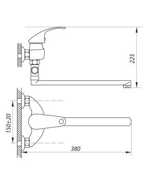 Змішувач для ванни Zerix EYB 135 (ZX0034)