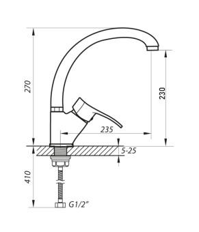 Змішувач для кухні Zerix DYU 135 (ZX0023)