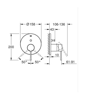 Одноважільний змішувач на 2 виходи Grohe Essence (24167KF1)