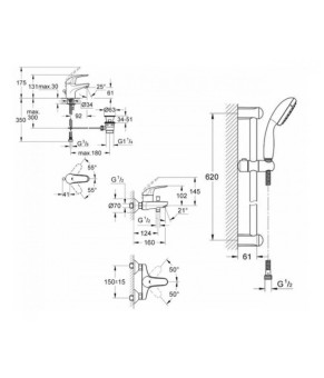 Набір для ванни 3 в 1 Grohe EX Euroeco (123226S0)