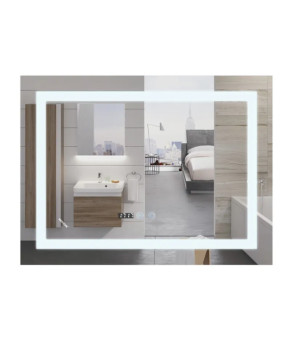 Дзеркало Mixxus WARM MR02-100x80 з LED Touch, Anti-fog, димером, регулюванням яскравості, годиннико