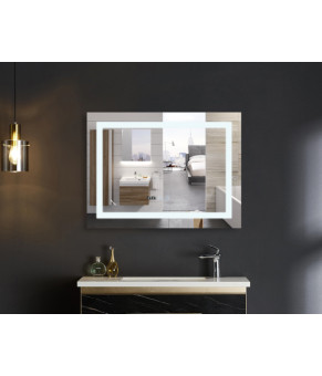 Дзеркало Mixxus WARM MR02-100x80 з LED Touch, Anti-fog, димером, регулюванням яскравості, годиннико