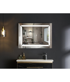 Дзеркало Mixxus Light MR01-90x70 (годинник, LED-підсвічування, антизапотівання) (MI5999)