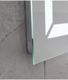 Дзеркало Mixxus Light MR01-90x70 (годинник, LED-підсвічування, антизапотівання) (MI5999)