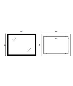 Дзеркало Mixxus FLAT MR04-80x60 з LED Touch, Anti-fog, димером, регулюванням яскравості, годинником