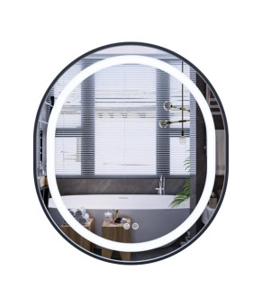 Дзеркало Mixxus Premium ELLIPSE MV05-80x70-REVERSE BLACK (LED Touch, Anti-fog, димер(3-6kK))(MP6646
