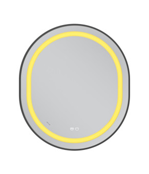 Дзеркало Mixxus Premium ELLIPSE MV05-80x70-REVERSE BLACK (LED Touch, Anti-fog, димер(3-6kK))(MP6646