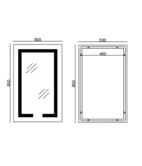 Дзеркало Mixxus Hard MR06-50x80 (годинник, LED-підсвічування, антизапотівання) (MI6011)