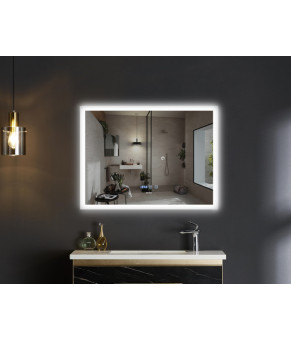 Дзеркало Mixxus FLAT MR04-100x60 з LED Touch, Anti-fog, димером, регулюванням яскравості, годиннико