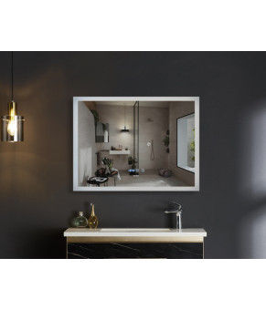 Дзеркало Mixxus FLAT MR04-100x60 з LED Touch, Anti-fog, димером, регулюванням яскравості, годиннико