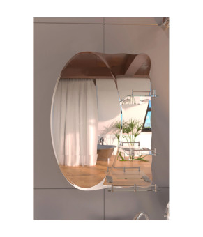 Дзеркало настінне Zerix SOLO MOZ01-650x850x100 асиметричне з 3-ма полицями (ZX5625)