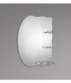 Дзеркало настінне Zerix SOLO MOZ01-650x850x100 асиметричне з 3-ма полицями (ZX5625)
