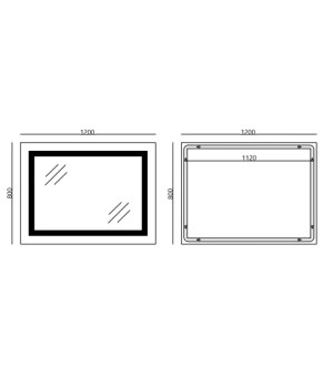 Дзеркало Mixxus Warm MR02-120x80 (годинник, LED-підсвічування, антизапотівання) (MI6001)