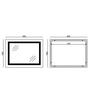 Дзеркало Mixxus Warm MR02-80x60 (годинник, LED-підсвічування, антизапотівання) (MI6004)