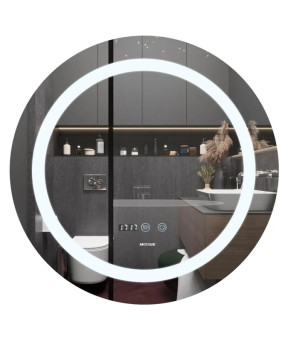 Дзеркало Mixxus PLAIN MC02-60-CASE з LED Touch, Anti-fog, димером, рег. яскравості, годинником (MI6