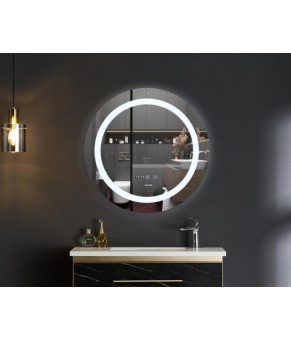 Дзеркало Mixxus PLAIN MC02-60-CASE з LED Touch, Anti-fog, димером, рег. яскравості, годинником (MI6
