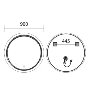 Дзеркало Mixxus Premium WAVE MC04-90 (LED Touch, Anti-fog, димер (3-6,5kK)) (MP6637)