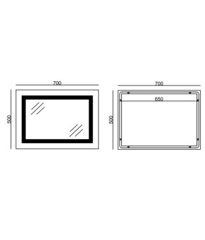 Дзеркало Mixxus Style MR03-70x50 (годинник, LED-підсвічування, антизапотівання) (MI6006)