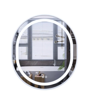 Дзеркало Mixxus Premium ELLIPSE MV05-80x70-REVERSE WHITE (LED Touch, Anti-fog, димер (3-6kK)) (MP66