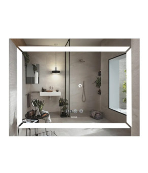 Дзеркало Mixxus Light MR01-80x60 (годинник, LED-підсвічування, антизапотівання) (MI5998)