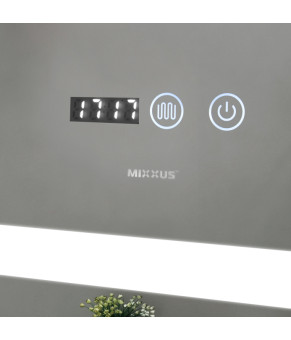 Дзеркало Mixxus Light MR01-80x60 (годинник, LED-підсвічування, антизапотівання) (MI5998)