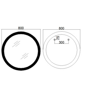 Дзеркало Mixxus PLAIN MC10-80 з LED Touch, Anti-fog, димером, регулюванням яскравості, годинником (
