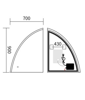 Дзеркало Mixxus Premium TOPPER MS02-75x100 (LED Touch, Anti-fog, димер (3-6,5kK)) (MP6634)