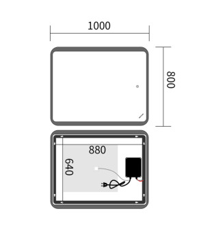 Дзеркало Mixxus Premium OLIVARY MR19-100x80-REVERSE (LED Touch, Anti-fog, димер (3-6,5kK)) (MP6629)
