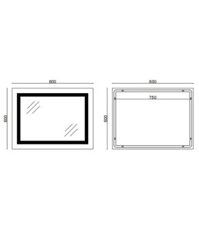 Дзеркало Mixxus TALL MR08-80x60-REVERSE з LED Touch, Anti-fog, димером, регулюванням яскравості (MI