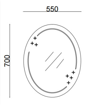 Дзеркало настінне Zerix FUSION MOZ03-550x700 овальне з декором (ZX5632)