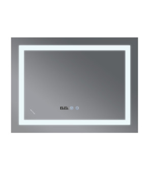 Дзеркало Mixxus WARM MR02-90x70 з LED Touch, Anti-fog, димером, рег. яскравості, годинником (MI6673