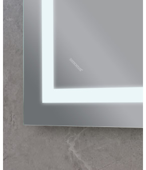 Дзеркало Mixxus WARM MR02-90x70 з LED Touch, Anti-fog, димером, рег. яскравості, годинником (MI6673