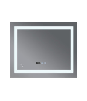 Дзеркало Mixxus WARM MR02-80x80 з LED Touch, Anti-fog, димером, регулюванням яскравості, годинником